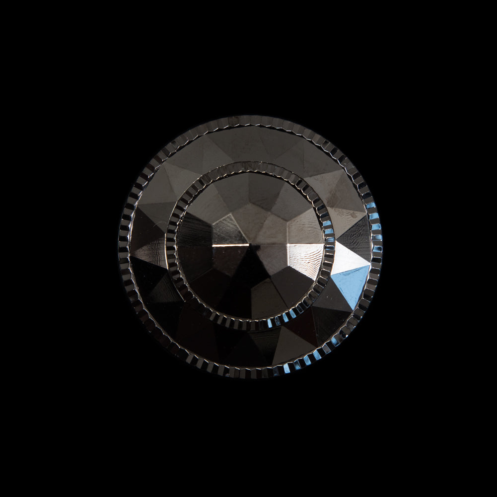 Italian Gunmetal Beveled Shank Back Button - 36L/23mm