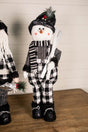 32” Black and White Buffalo Check Santa and Snowman Plush Figurine