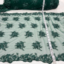 1 Yard Beaded Double Sided 3D Floral Lace Trimming 100% Polyester Net Mesh 21" Wide