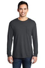 Comfort Colors® Garment-Dyed Heavyweight Crewneck Long Sleeve Pocket T-Shirt