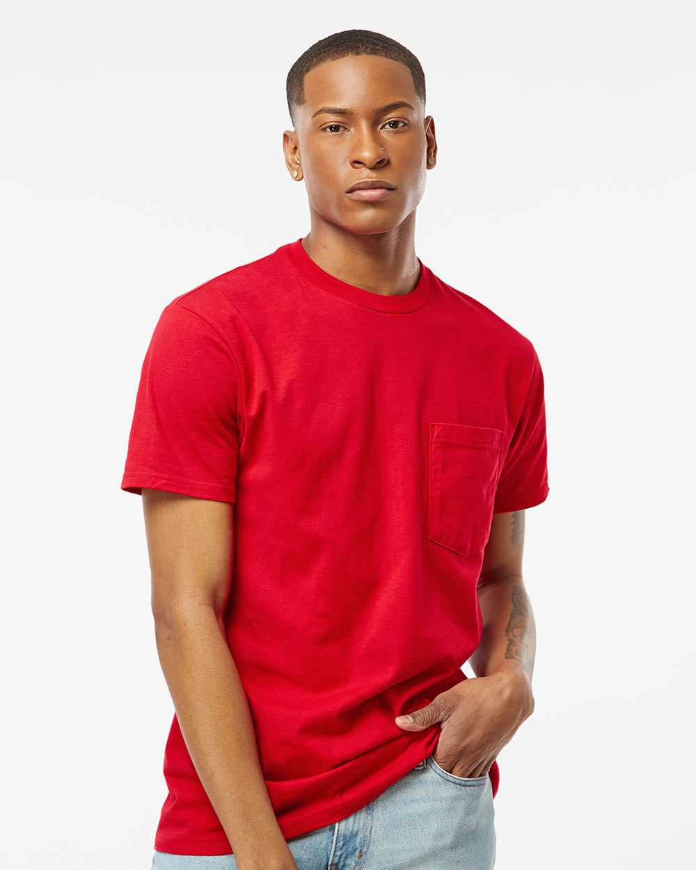 Tultex® Heavyweight Jersey Pocket Crew Neck Short SleeveT-Shirt