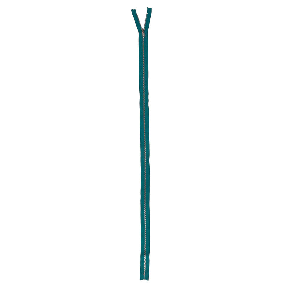 Jade and Silver T5 Metal Closed Bottom Zipper - 36"