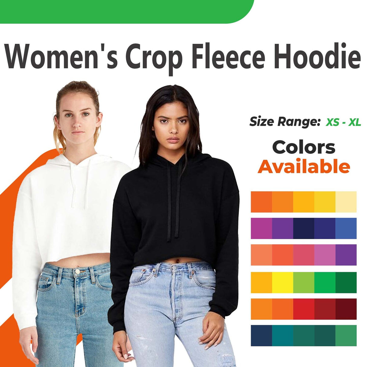 BELLA + CANVAS® Women's Crop Fleece Hoodie Sweatshirt