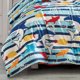 Kids Ocean Life Printed 4 Pieces Comforter Set