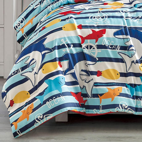 Kids Ocean Life Printed 4 Pieces Comforter Set