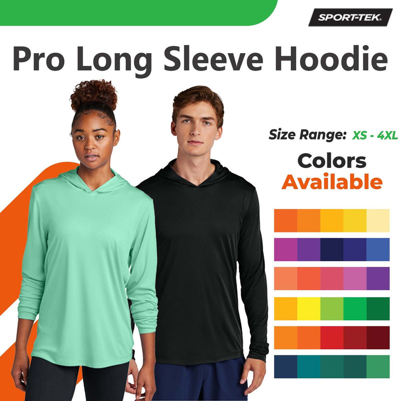 Black long sleeve performance hoodie for gym and running