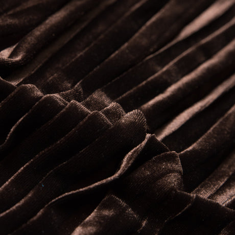 Pleated Velour - Chocolate Brown - Tver Collection