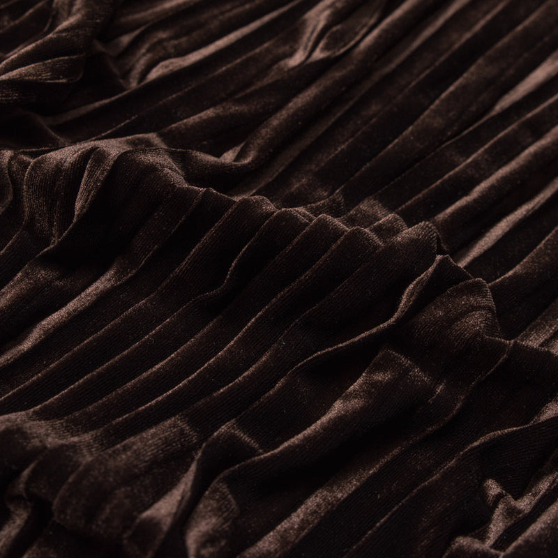 Pleated Velour - Chocolate Brown - Tver Collection