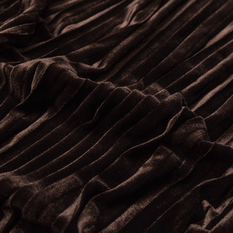 Pleated Velour - Chocolate Brown - Tver Collection