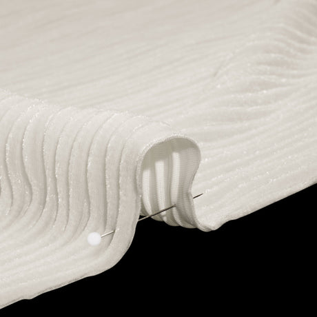 Wavy Crinkled Velour - Vanilla Ice - Yvonne Collection