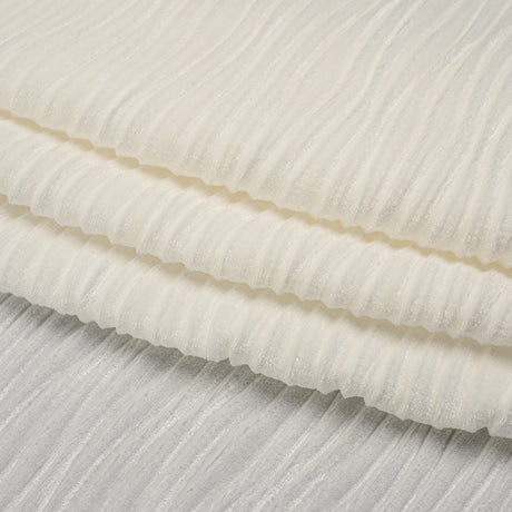 Wavy Crinkled Velour - Vanilla Ice - Yvonne Collection