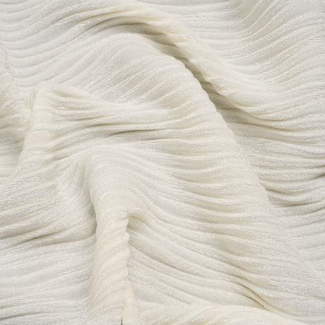 Wavy Crinkled Velour - Vanilla Ice - Yvonne Collection