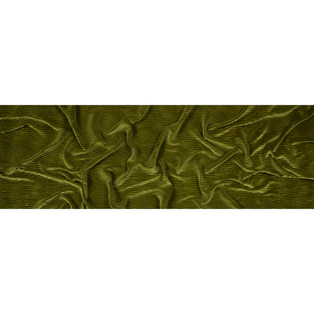 Wavy Crinkled Velour - Woodbine Green - Yvonne Collection