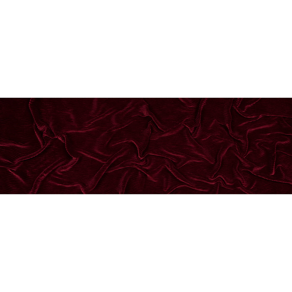 Wavy Crinkled Velour - Ski Patrol Red - Yvonne Collection