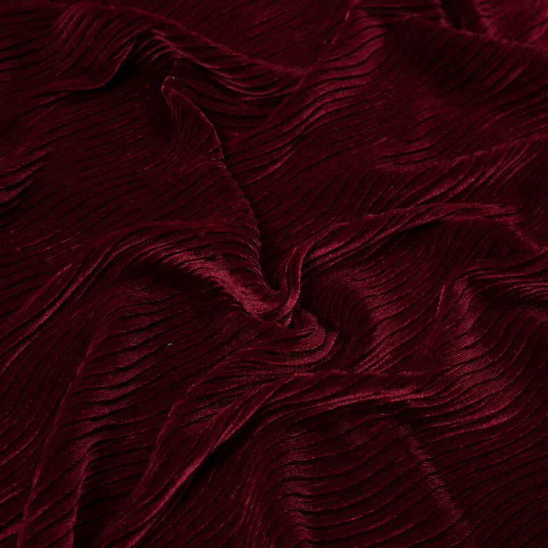 Wavy Crinkled Velour - Ski Patrol Red - Yvonne Collection