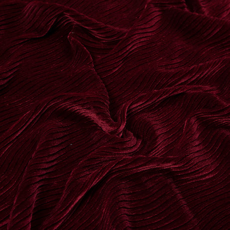 Wavy Crinkled Velour - Ski Patrol Red - Yvonne Collection
