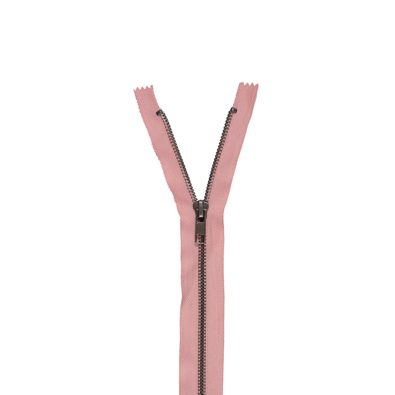 Peach Quartz and Matte Silver T5 Metal Closed Bottom Zipper - 36"