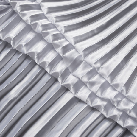 Pleated Stretch Satin - White - Andreas Collection