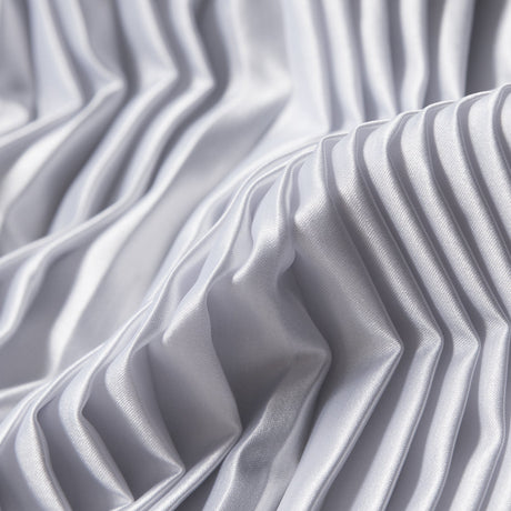 Pleated Stretch Satin - White - Andreas Collection
