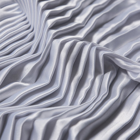 Pleated Stretch Satin - White - Andreas Collection