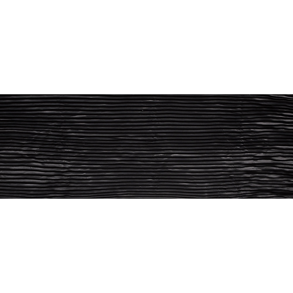 Pleated Stretch Satin - Black - Andreas Collection