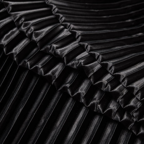 Pleated Stretch Satin - Black - Andreas Collection