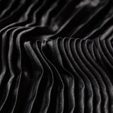 Pleated Stretch Satin - Black - Andreas Collection