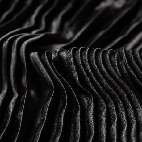 Pleated Stretch Satin - Black - Andreas Collection