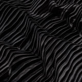 Pleated Stretch Satin - Black - Andreas Collection