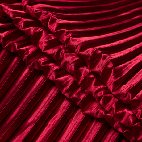 Pleated Stretch Satin - Red - Andreas Collection