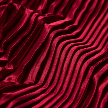 Pleated Stretch Satin - Red - Andreas Collection
