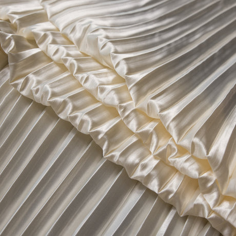 Pleated Stretch Satin - Cream - Andreas Collection