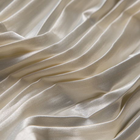 Pleated Stretch Satin - Cream - Andreas Collection