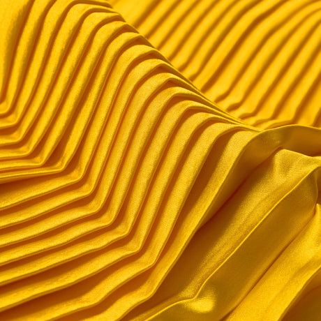 Pleated Stretch Satin - Gamboge - Andreas Collection