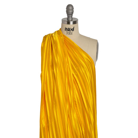 Pleated Stretch Satin - Gamboge - Andreas Collection