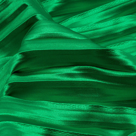 Pleated Stretch Satin - Kelly Green - Andreas Collection