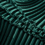 Pleated Stretch Satin - Emerald Green - Andreas Collection
