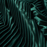 Pleated Stretch Satin - Emerald Green - Andreas Collection