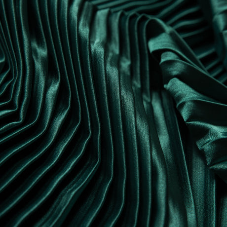 Pleated Stretch Satin - Emerald Green - Andreas Collection