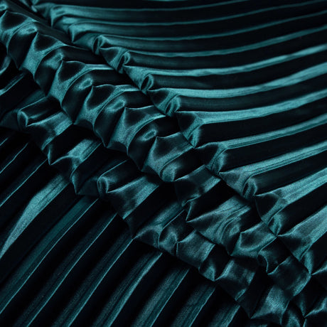 Pleated Stretch Satin - Teal - Andreas Collection