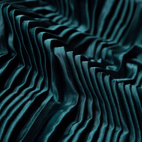 Pleated Stretch Satin - Teal - Andreas Collection