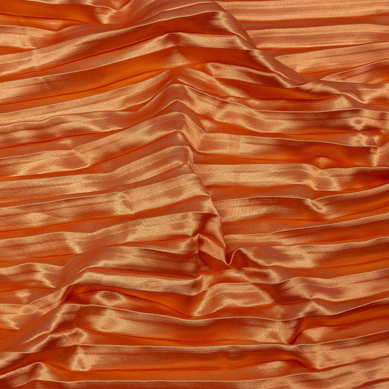 Pleated Stretch Satin - Creamsicle - Andreas Collection