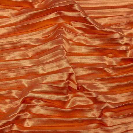 Pleated Stretch Satin - Creamsicle - Andreas Collection