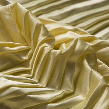 Pleated Stretch Satin - Mellow Yellow - Andreas Collection