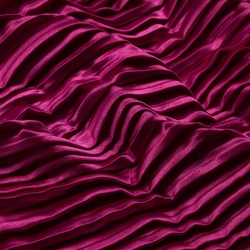Pleated Stretch Satin - Raspberry Sorbet - Andreas Collection