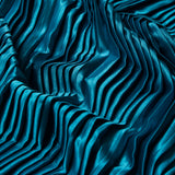 Pleated Stretch Satin - Aqua - Andreas Collection