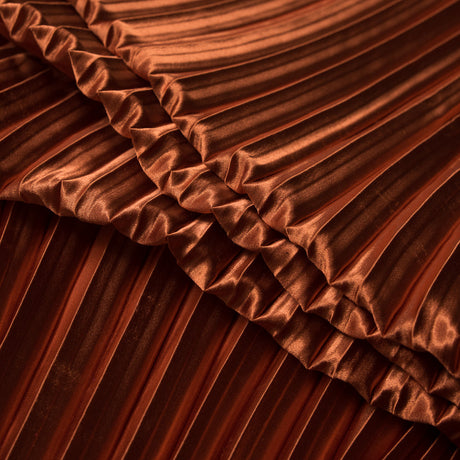 Pleated Stretch Satin - Burnt Orange - Andreas Collection