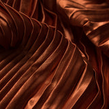 Pleated Stretch Satin - Burnt Orange - Andreas Collection