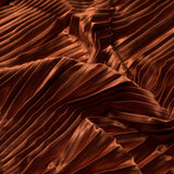 Pleated Stretch Satin - Burnt Orange - Andreas Collection
