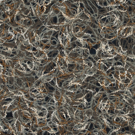 Designer Novelty Gray and Brown Felted Lace with Rope Design
